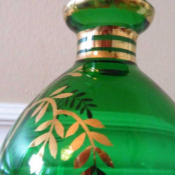 Vintage Italy Green Glass Decanter - Picture 7 of 9